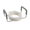 Drive Medical Premium Plastic Raised Toilet Seat with Arms, White, 3.5" Height, for Standard Non-Elongated Toilets, weight up to 300 lbs