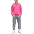 thumbnail image 2 of Stamzod Kids Clothes Girls Boys Outfits 2 Piece Long Sleeve Hooded Sweatshirt and Joggers Set Fall Casual Sweatsuits Sets Size 1-15 Hot Pink B 1-2Years, 2 of 10