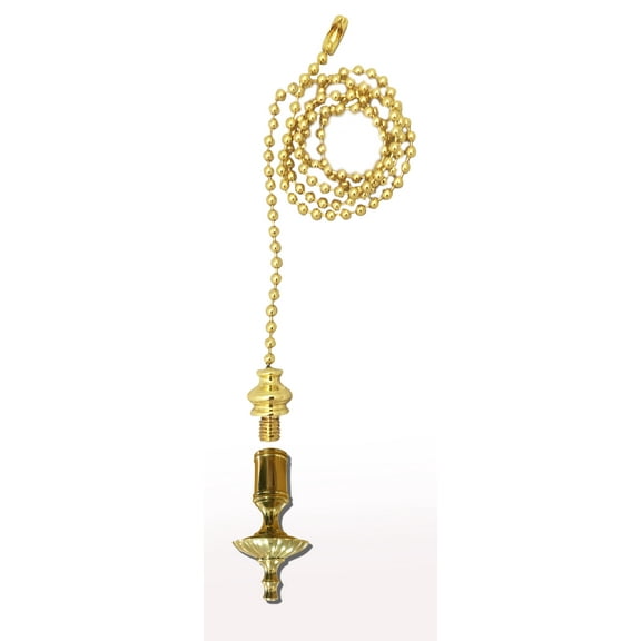 Royal Designs Fan Pull Chain with Umbrella Finial – Polished Brass
