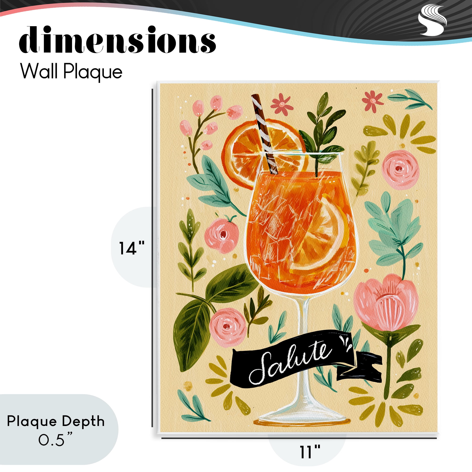 Stupell Industries Salute Citrus Cocktail Wall Plaque Art, design by Yen