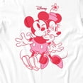 thumbnail image 3 of Disney Mickey Mouse Women's Pink Hug And Heart Minnie T-Shirt (Bright White, S-XXL), 3 of 4