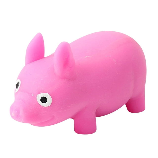 Cerdito blando antiestrés, juguete para apretar, antiansiedad, divertido cerdo rosa, pelota que rebota, juguete para amasar con arena, juguete para aliviar el estrés, TDAH, útil, 10 x 5,5 x 4,5 cm