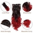 thumbnail image 2 of MY-LADY 8PCS Synthetic Clip in Hair Extensions Double Weft Full Head HairPiece Long Wavy Curly Natural Black Brown Blonde, 2 of 8