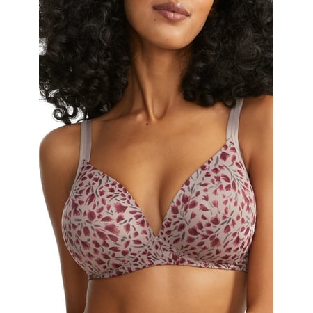 

Women s Warner s 1298 Elements Of Bliss Wire-Free Contour Bra with Lift (Mink brushstroke flora 36C)