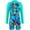 Blue, variant on Girls Rash Gard Zip Long Sleeve Tween Girl Swimsuit Bathing Suits for Teens Swim Suit Swimwear Girls Fashion Leaf Print Long Sleeve Swimsuit for Swimming and Beach