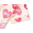 thumbnail image 4 of Topgal Satin Pajamas for Girls Cute Beige Pink Heart Jammies Short Sleeves PJS Button-Down Kid Sleepwear Set Size 6/7, 4 of 7