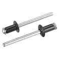 thumbnail image 1 of Unique Bargains 5mm x 8mm Aluminum Open End Flat Round Head Blind Rivets, Black 25 Pack, 1 of 5