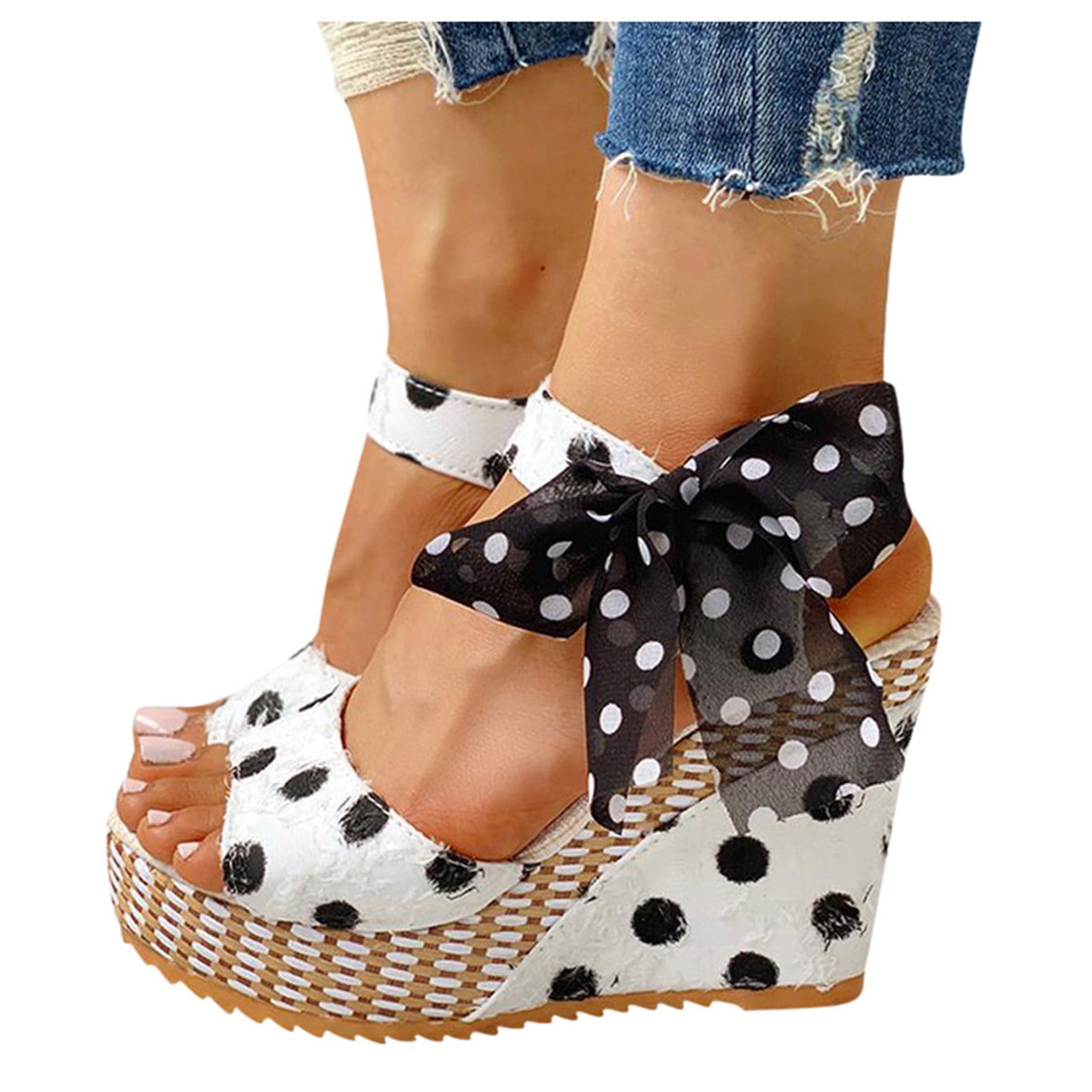 WIZUTIZ Sandales à Talons Compensés Plateforme pour Femmes