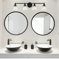 thumbnail image 4 of Home Decorator 37.5" Evelyn Mate Black Bathroom Vanity Light with Glass Shades, 4 of 4