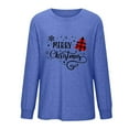 thumbnail image 4 of Holiday Time T-Shirts Femmes Drôle Xmas Graphique Col Rond Chandails en Molleton Léger Chandail Tops Tunique Décontractée Manches Longues Blouse 02-Rose TTTG, 4 of 5