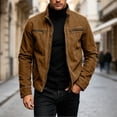 thumbnail image 6 of Jackets for Men Trendy Jerdar Men Casual Fashion Solid Long Sleeve Stand Collar Zipper Outwear Workwear Jackets, 6 of 8