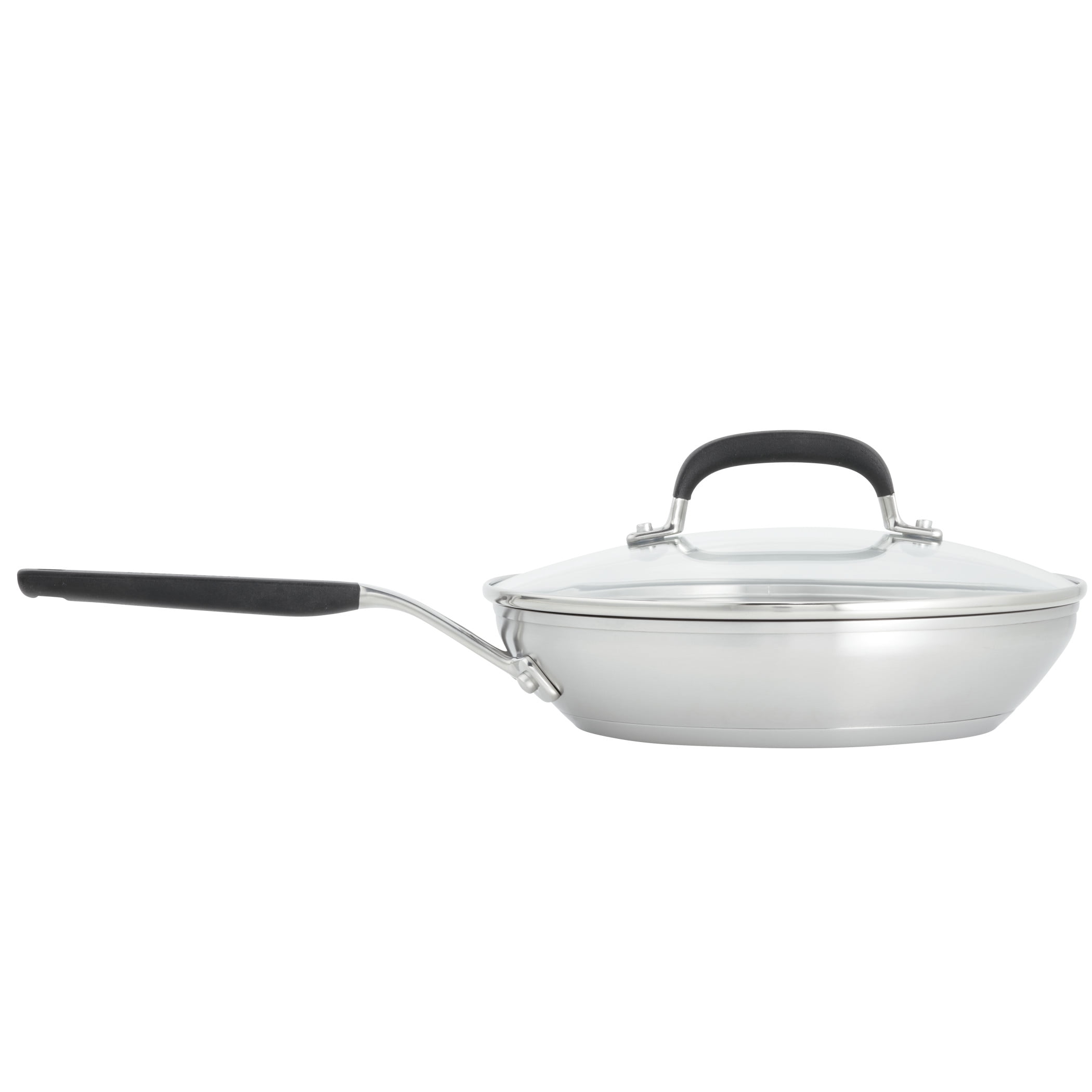 KitchenAid Stainless Steel 10 Pcs Cookware Set Induction Compatible, Metal Utensil and Dishwasher Safe, Brushed Stainless Steel
