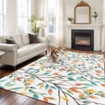 thumbnail image 2 of Large Area Rugs for Living Room Bedroom, Teal Orange Eucalyptus 6'x9' Rug Washable Carpet Runner Indoor Outdoor, Weeping Botanical Leaves Non Slip Floor Mats Rug for Kitchen, Playroom, 2 of 8