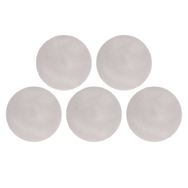 5Pcs High Temperature Resistant Barbecue Round Mat Reusable Non Stick BBQ Grill Grid Slice Pizza Mat 36cm Diameter Brown
