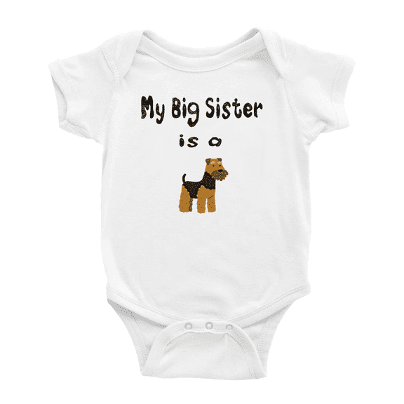 My Big Sister Is A Welsh Terrier Dog Funny Baby Clothing Bodysuits Boy Girl Unisex