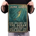 thumbnail image 4 of Placa Metal Vintage Ygjytge June Girl Pintura Hierro Rectangular Arte Pared 30x40cm, 4 of 9
