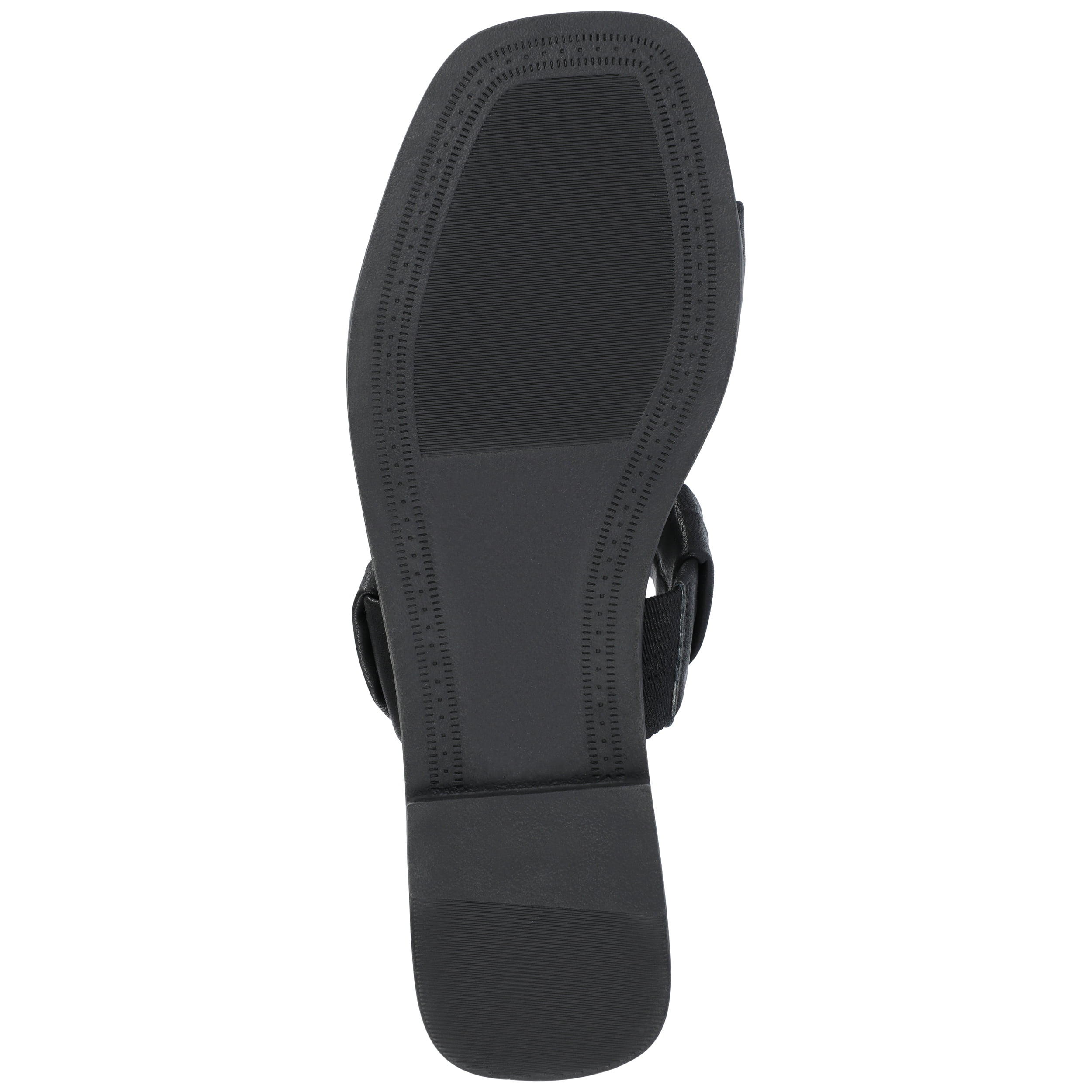 Journee Womens Pegie Slip On Faux Leather Flat Sandals