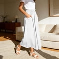 thumbnail image 5 of Gamivast Women's Skirt Pants High Waisted Elastic Waist Side Pockets Wide Leg Flowy Skirt Elegant Boho Trendy Casual Beach Vacation Travel Midi Skirt, 5 of 7