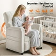 thumbnail image 6 of CHITOOMA Power Recliner Chair for Adults, Electric Recliner with Adjustable Backrest & Footrest, Remote Control, Chenille Fabric, High Back, Thick Cushion for Living Room,Bedroom,Home Theater,White, 6 of 8