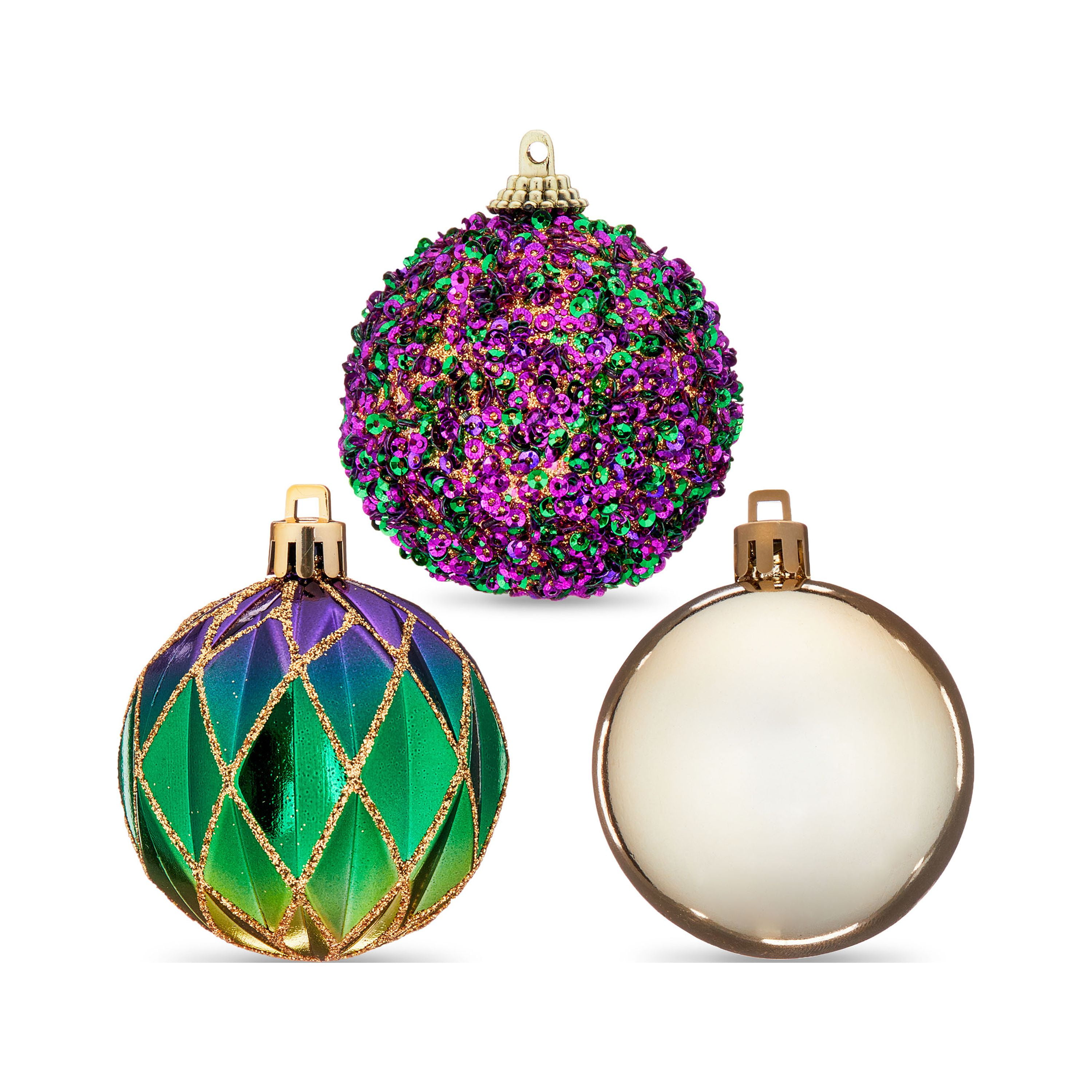 Mardi Gras Glass Finial Ornaments (Set of 3) [XY460937] 