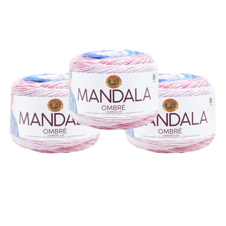 UPC: 0842093116691 | Lion Brand Yarn Mandala Ombre Pure Ombre Cake Medium Acrylic Multi-Color Yarn 3 Pack