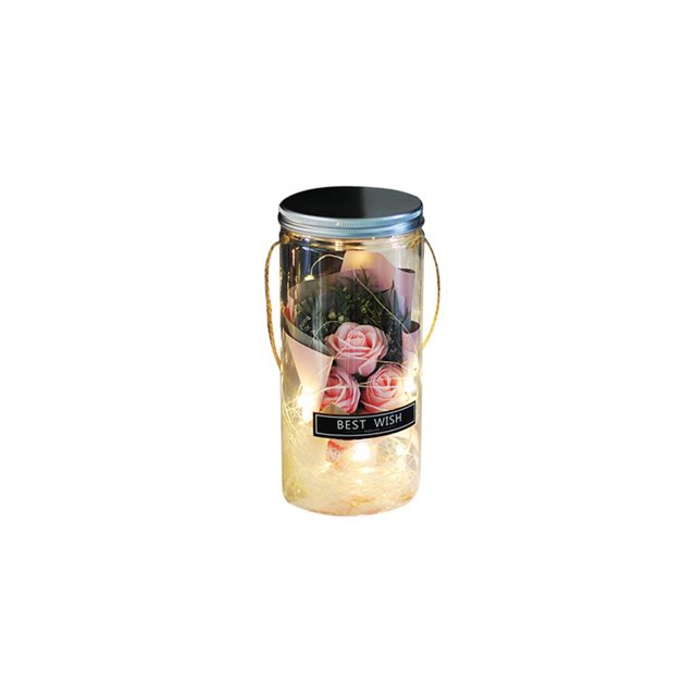 Wosthever Jabón de aromaterapia Rosa LED Jabón Flor Botellas de plástico Boda Flor artificial Día de San Valentín Día de la madre Regalo del día de Kits de decoración para fiestas Numero 3 Wosthever HA024345-03