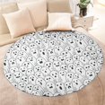 thumbnail image 4 of Black and White Halloween Ghosts Round Blanket,Comfortable Soft Flannel Throw Blanket,All Season,Warm Lightweight Blankets for Sofa Bed Couch Living Room Chair 47"x47", 4 of 5