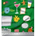 thumbnail image 1 of Soimoi Green Poly Georgette Fabric Food & Headphone Food Decor Fabric Printed Yard 52 Inch Wide, 1 of 3