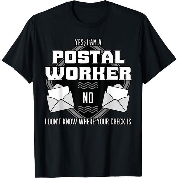 Postal Worker Mail Delivery Postman Scan Barcodes T-Shirt Black Small