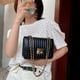thumbnail image 3 of Bolsa Retro Mujeres Líneas Bordado PU Cuero Messenger Bag Cadena Bolso (Negro) JShteea Para Estrenar, 3 of 9
