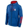thumbnail image 2 of Men's Fanatics  Royal Philadelphia 76ers Baller Defender Performance Full-Zip Hoodie, 2 of 3