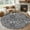 Black, variant on Traditional Morocco 3ft Area Rug, Vintage Abstract Geometric Art Brown Washable Non-Slip Small Round Rugs for Entryway Bedroom Kitchen, Soft Circle Carpet for Dining Room, Playroom Nursery Rug
