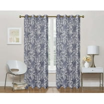 Regal Home Collections Semi Sheer Shabby Chic Paisley Grommet Top Curtain Panel Pair - Purple