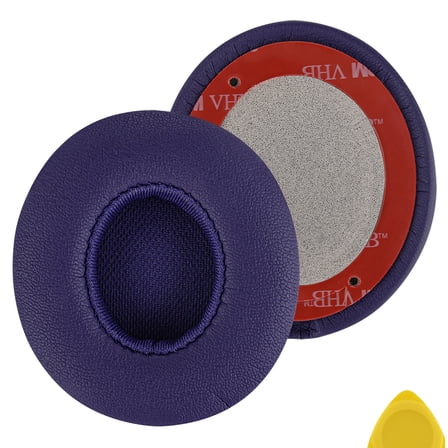 Geekria QuickFit Replacement Ear Pads for Beats Solo 2 (B0534) & Solo 3 (A1796) Wireless On-Ear Headphones, Ear Cushions (Pop Purple)