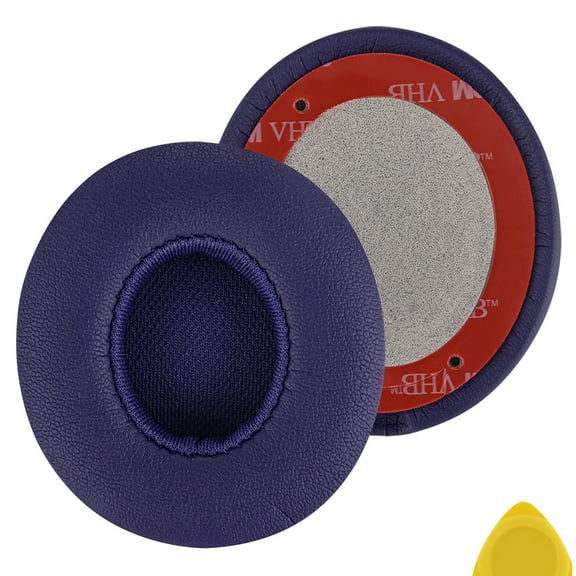 Geekria QuickFit Replacement Ear Pads for Beats Solo 2 (B0534) & Solo 3 (A1796) Wireless On-Ear Headphones, Ear Cushions (Pop Purple)