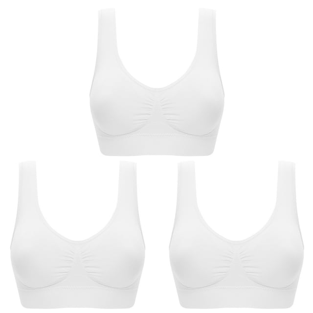 Sujetador deportivo cómodo sin costuras para mujer con almohadillas extraíbles - 3 piezas