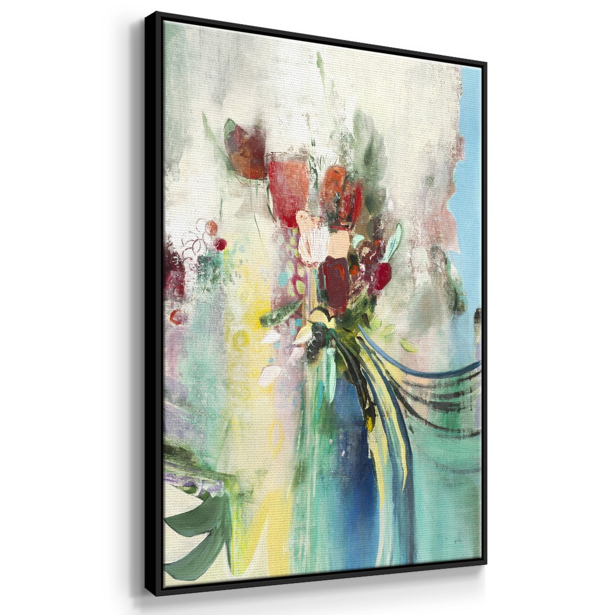 Celebration I Framed Premium Gallery Wrapped Canvas - Ready to Hang - 25 x 37 - Black Floating Frame
