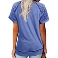 thumbnail image 4 of Uhndy Womens Summer Tunic Blouses Casual Short Sleeve Tops Shirts Lightweight Crew Neck Side Split T-Shirts Pullover-LQ, 4 of 4
