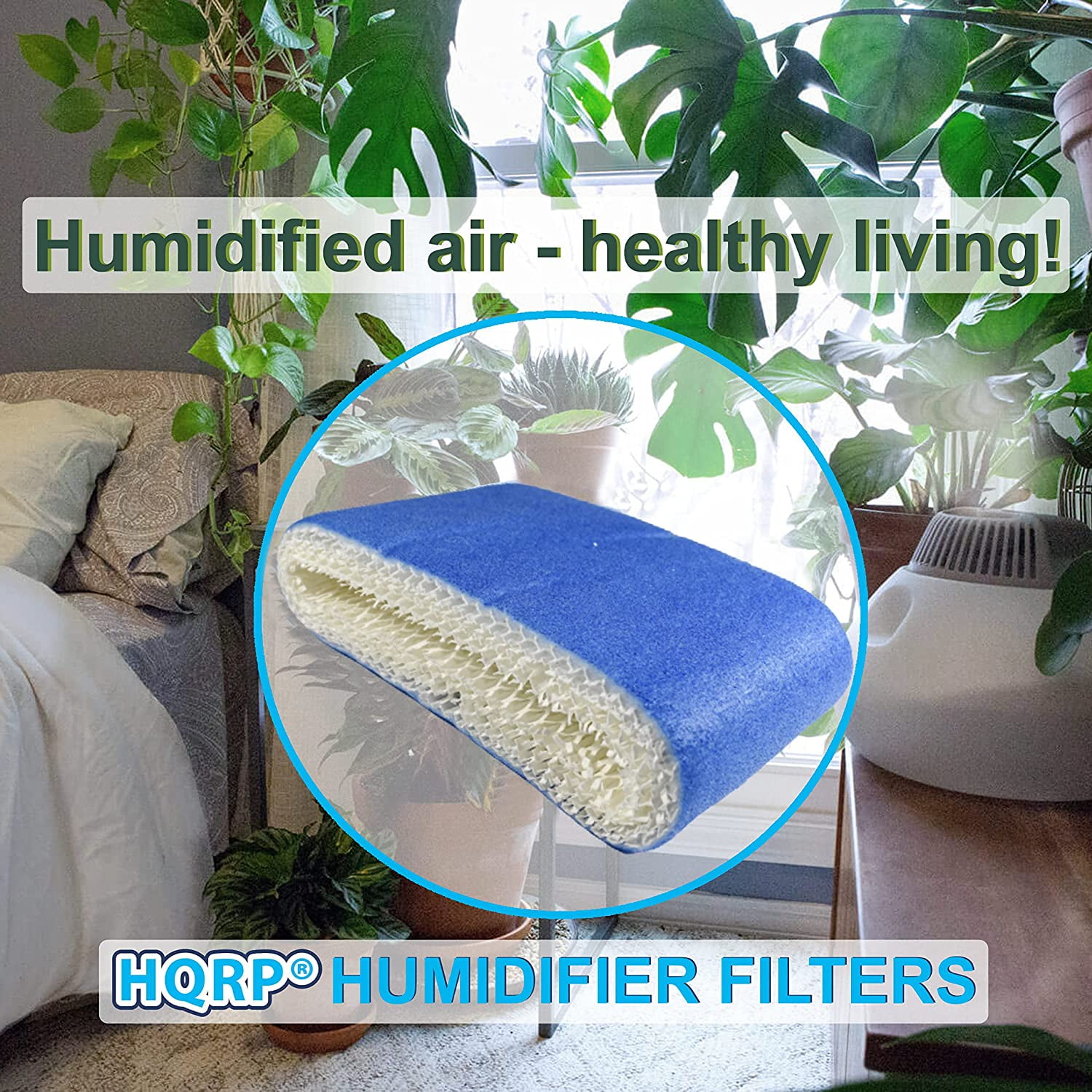 HQRP 3-Pack Wick Filter Compatible with Duracraft DCM-200 DH-890 DH-890C DCM-891B DCM-891S Humidifiers, HC-888 HC-888N Filter C