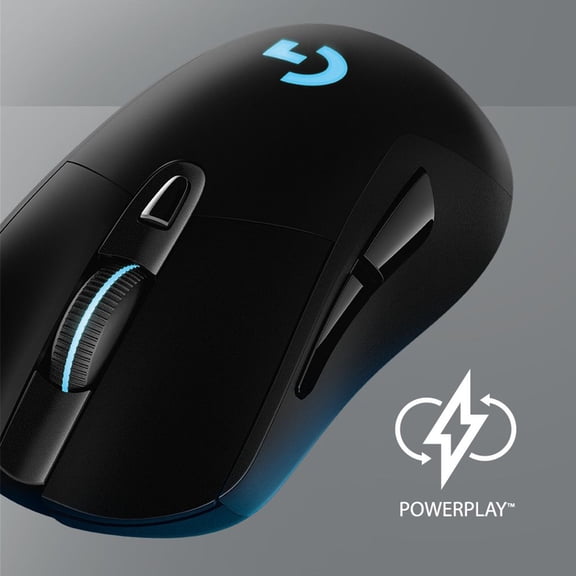Pre-Owned Logitech G703 LIGHTSPEED Wireless Gaming Mouse w/ HERO 25K Sensor, LIGHTSYNC RGB, POWERPLAY Compatible, Lightweight 95g+10g Optional, 100-25,600 DPI, Rubber Side Grips