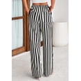 thumbnail image 2 of Pantalones de pijama PRETTYGARDEN para mujer, pierna ancha, algodón a rayas, 2 of 9