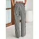 thumbnail image 2 of Pantalones de pijama PRETTYGARDEN para mujer, pierna ancha, algodón a rayas, 2 of 9