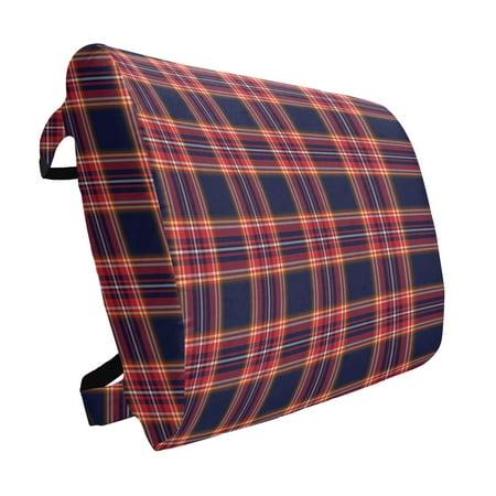 

Plaid Lumbar Pillow Traditional Pattern from Scotland Vivid and Geometric Cultural Design Abstract Look Soft Back Cushion Office Chairs with Adjustable Straps 14 x 13 Multicolor by Ambesonne