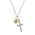 thumbnail image 2 of Delight Jewelry Goldtone Disc 1/2'' Number - 2 - Everlasting Love Engraved Cross Zoey Necklace, 28", 2 of 4