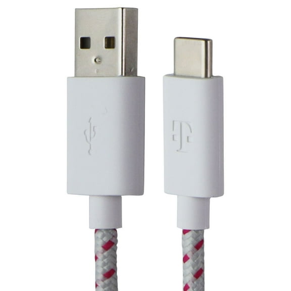 T-Mobile Braided USB-A to USB-C Cable 1m - Pink / Gray