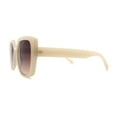 thumbnail image 3 of Womens Oversized Squared Cat Eye Metal Bridge Plastic Fashion Sunglasses Ivory Brown, 3 of 4