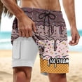 thumbnail image 3 of Kcolen Mens Swim Trunks 7 Inch,Men's 2 in 1 Swim Trunks Quick Dry Beach Board Shorts Swimwear With Pockets, Bathing Suit for Casual Vacation, 3 of 5