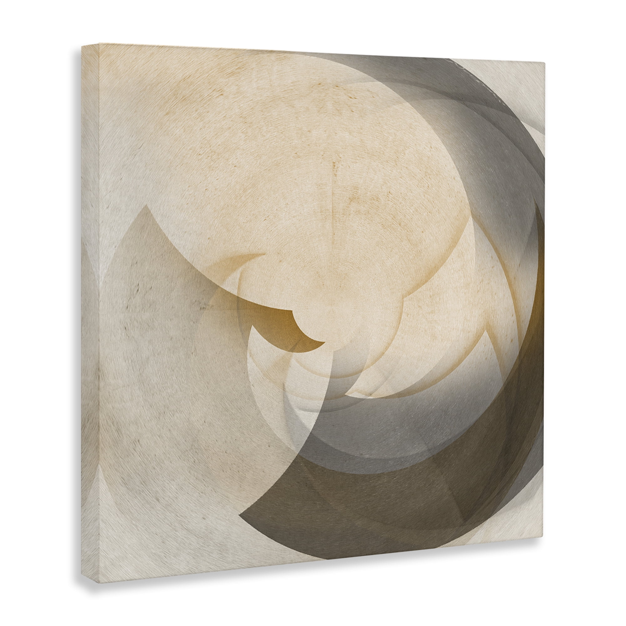 Stupell Industries Shadowed Form Curve Abstract Painting Wrapped Canvas Art Print Wall Art, 36 x 36