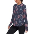 thumbnail image 2 of FORMRS Womens Long Sleeve Shirts UPF 50+ Sun Protection Quick Dry Fishing Hiking Tops, Size S-2XL, Red and Blue Fireworks Pattern, 2 of 8