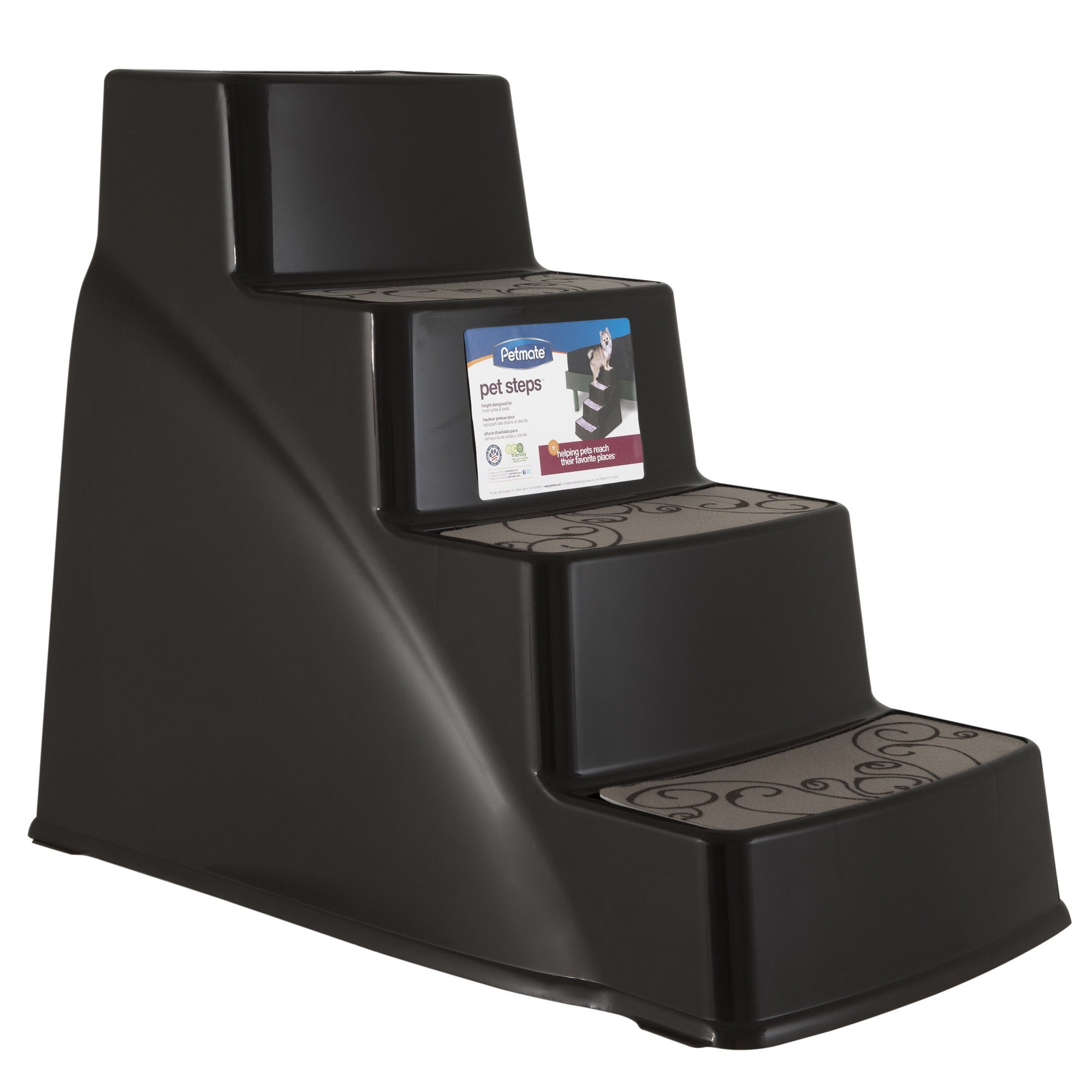 Petmate Pet Steps II Lightweight Plastic Dog Steps to Help Climb Sofas or Beds, 26" For Pets Up To 70 lb, Brown